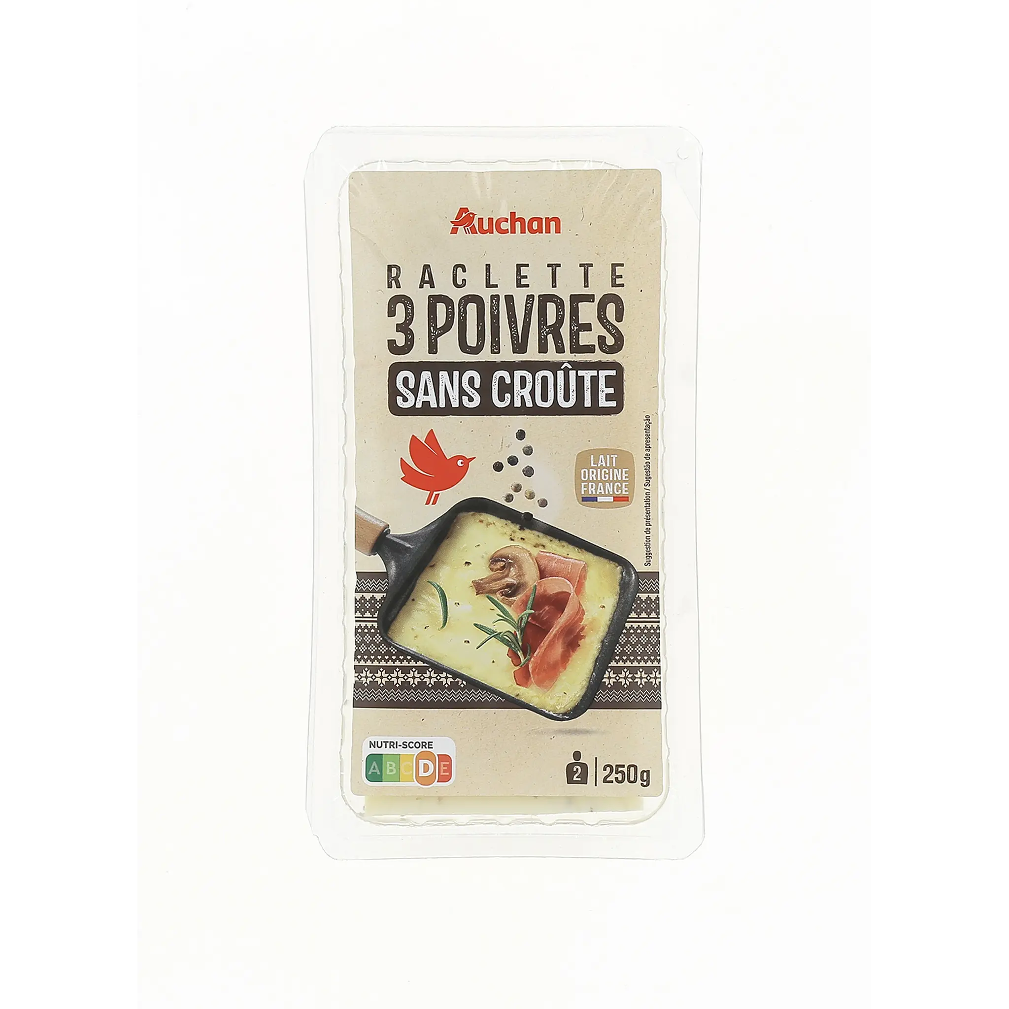 AUCHAN Raclette 3 poivres sans croûte