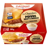 Burger le charolais poivre boeuf VBF cheddar DAUNAT 180g