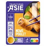 TRADITIONS D'ASIE Nems au poulet avec sauce Nuoc Mâm
