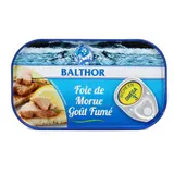 Balthor Foie de morue sauvage MSC goût fumé en conserve, 123g