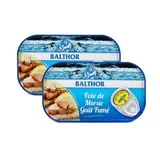 Balthor Foie de morue sauvage MSC goût fumé en conserve, Lot de 2x123g
