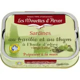 Sardines au basilic et au thym, Les Mouettes d'Arvor (115 g)