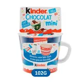 Barres chocolatées mini au lait avec une tasse KINDER CHOCOLAT