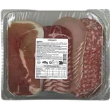 Plateau raclette charcuterie (jambon Savoie,rosette,coppa,bacon), 400gdont 80g offert.