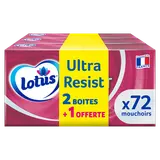 Mouchoirs ultra blancs LOTUS, 2x72 +1 offert