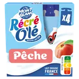 Goûter laitier fruits mixés pêche RECRE O'LE 4x85g