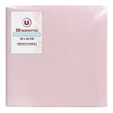 Serviette en ouate microgaufrée 38x38cm 2 plis rose pâle x30