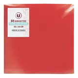 Serviette en ouate microgaufrée 38x38cm 2 plis rouge x30