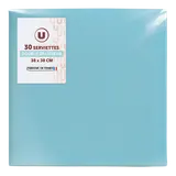 Serviette en ouate microgaufrée 38x38cm 2 plis bleu caraïbes x30