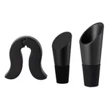 Point virgule Set à vin avec coupe-capsule, bouchon à vin et bec verseur noir, 1 set
