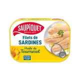 Saupiquet Filets de Sardines à l'Huile de Tournesol en conserve, 100g