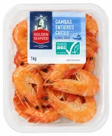 GOLDEN SEAFOOD Gambas entières cuites calibre 30/40