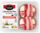 2 hachés au porc au chèvre St-Clément le Boucher