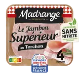 Jambon supérieur au torchon découenné MADRANGE 4 tranches 160g