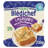 BLEDINA BLEDICHEF - Plat bébé du midi Lasagnes aux petits légumes, dès15 mois - 230g