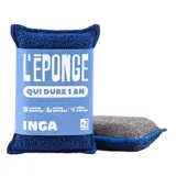 Inga Éponge lavable ne raye pas salle de bain bleue, 1 éponge