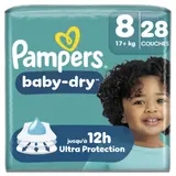 Couches Bébé 17kg+ Taille 8 Baby Dry PAMPERS
