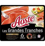 Jambon cru Les Grandes Tranches sans conservateurs, Aoste (6 tranches, 165 g)