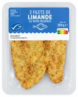 2 filets de limande du Nord MSC meunière (avec Lidl Plus)