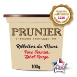 PRUNIER Rillettes du Mans de porc fermier français Label rouge