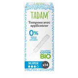 Tampons dermo-sensitifs bio avec applicateur super x 14