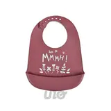 BEBE DOUCEUR Bavoir Silicone Bébé forêt Magique 30cm Bois De Rose, 1 bavoir