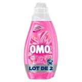 OMO Lessive liquide cycle court parfumé muguet rose
